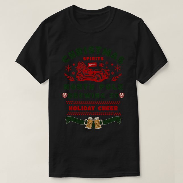 Christmas Spirits North Pole Brewing Co T-Shirt (Design Front)