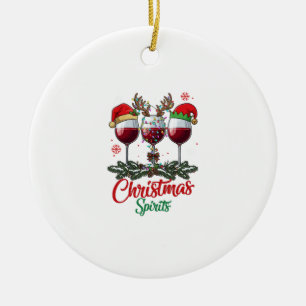 Christmas Spirits Wine Glasses Reindeer Antlers Pi Ceramic Tree Decoration