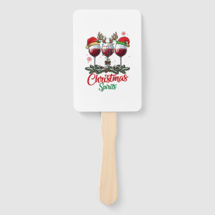Christmas Spirits Wine Glasses Reindeer Antlers Pi Hand Fan