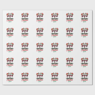 Christmas Spirits Wine Glasses Reindeer Antlers Pi Wrapping Paper