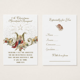 Christmas Spiritual Bouquet Prayer Holy Card