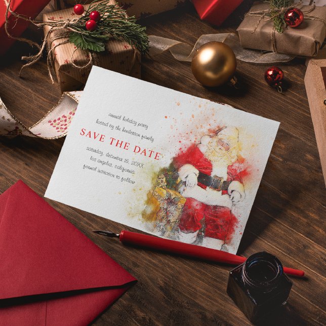 Christmas Splendour | Holiday Party Save the Date Invitation Postcard (Creator Uploaded)