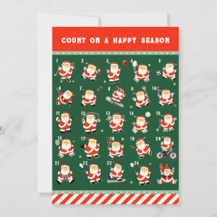 Christmas Sports Calendar Countdown Holiday Cards