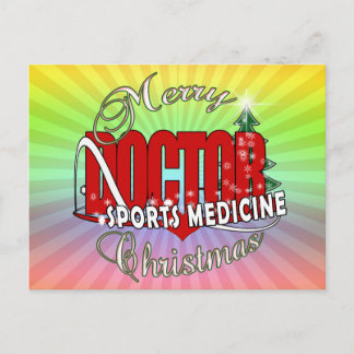 CHRISTMAS SPORTS MEDICINE DOCTOR HOLIDAY POSTCARD