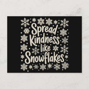 Christmas Spread Kindness Like Snowflakes Xmas Holiday Postcard