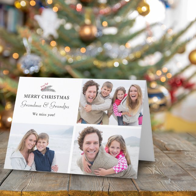 Christmas Spring Berries Photos Grandparents Holiday Card (Christmas Spring Berries Photos Grandparents Holiday Card)