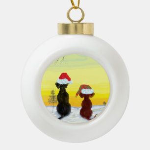 christmas springador ceramic ball christmas ornament