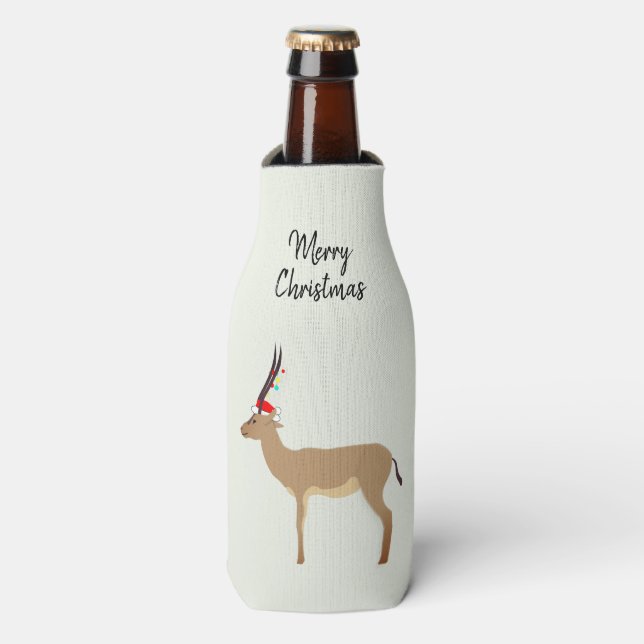 Christmas Springbok Bottle Cooler (Bottle Front)
