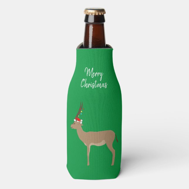 Christmas Springbok Bottle Cooler (Bottle Front)
