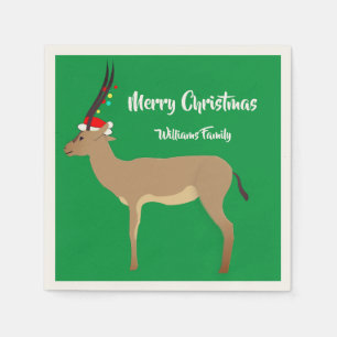 Christmas Springbok Napkin