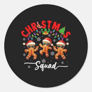 Christmas Squad Baker Three Santa Gingerbreads Dan Classic Round Sticker