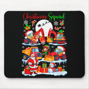 Christmas Squad Construction Trucks Excavators San Mouse Mat