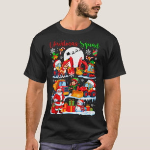 Christmas Squad Construction Trucks Excavators San T-Shirt