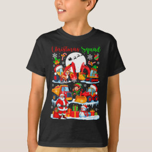 Christmas Squad Construction Trucks Excavators San T-Shirt