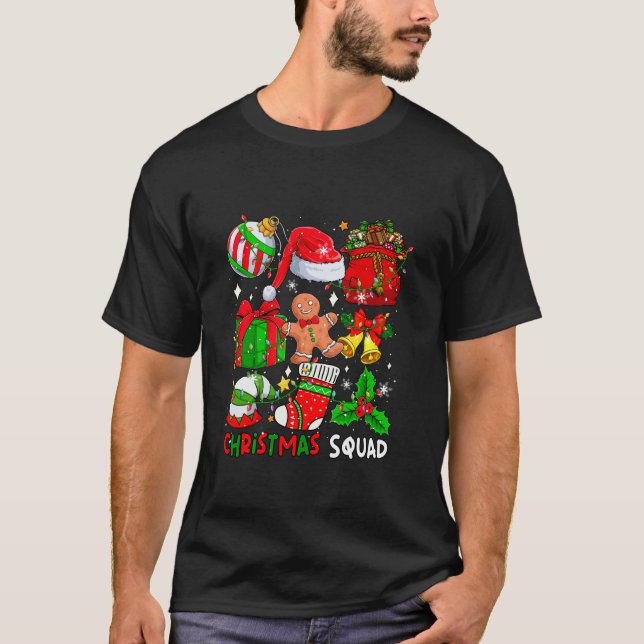 Christmas Squad Cute Collection Santa Elf Gingerbr T-Shirt (Front)