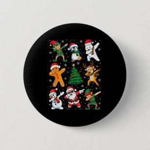 Christmas Squad Dabbing Santa Elf Family Matching  6 Cm Round Badge