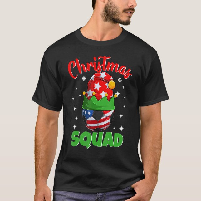 Christmas Squad   Elf Soccer Family Matching Pajam T-Shirt (Front)