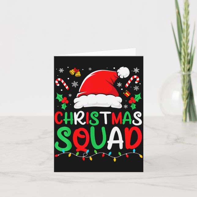 Christmas Squad Family Group Matching Christmas Pa Card (Front)