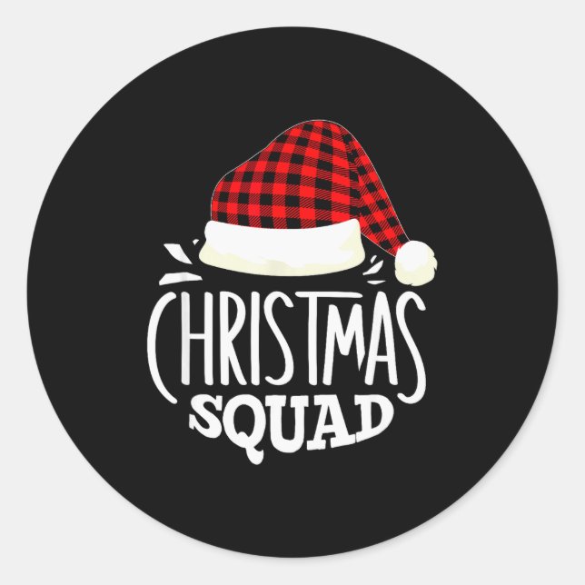 Christmas Squad Family Group Matching Christmas Pa Classic Round Sticker (Front)