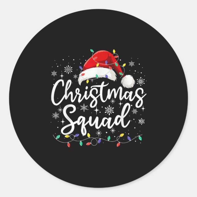 Christmas Squad Family Group Matching Christmas Pa Classic Round Sticker (Front)
