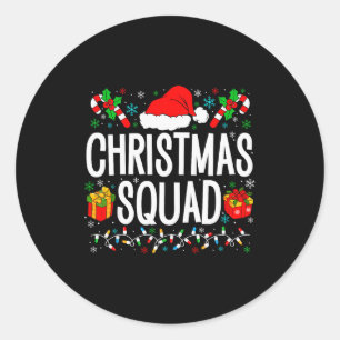 Christmas Squad Family Group Matching Christmas Pa Classic Round Sticker