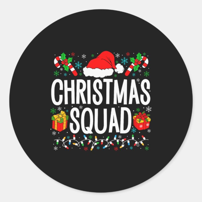 Christmas Squad Family Group Matching Christmas Pa Classic Round Sticker (Front)