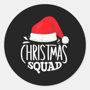 Christmas Squad Family Group Matching Christmas Pa Classic Round Sticker