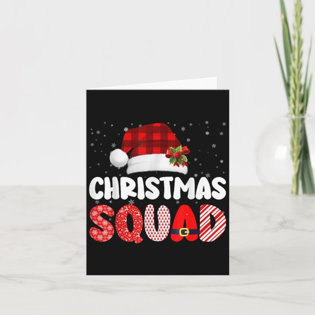 Christmas Squad Family Group Matching Red Plaid Sa Card (Front)