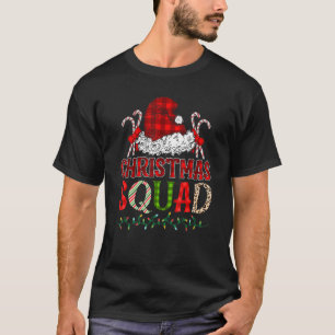 Christmas Squad Family Group Matching Santa Plaid T-Shirt