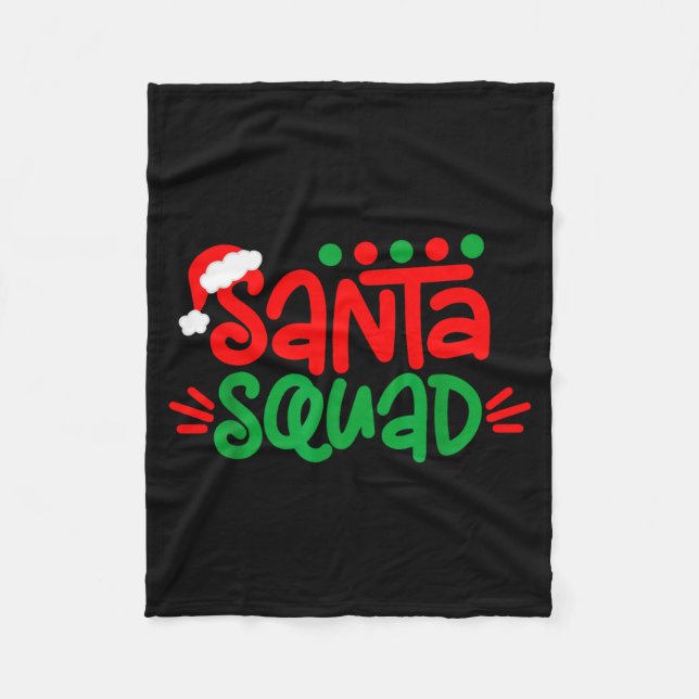 Christmas Squad Family Matching Xmas Santa Squad  Fleece Blanket (Front)