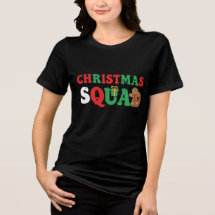 Christmas Squad   Fun Matching Holiday Team Design Tri-Blend Shirt