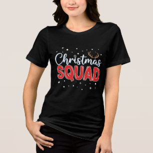 Christmas Squad Fun Matching Holiday Team Design Tri-Blend Shirt