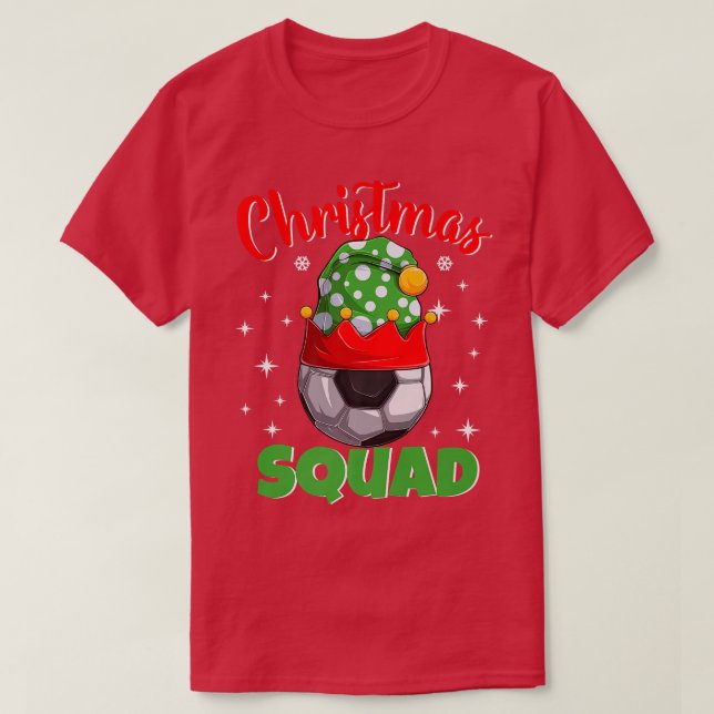 Christmas Squad Funny Elf Soccer Family Matching P T-Shirt (Design Front)