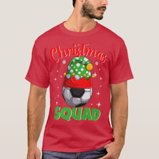 Christmas Squad Funny Elf Soccer Family Matching P T-Shirt