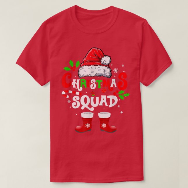 Christmas Squad Funny Santa Hat Xmas Crew Family P T-Shirt (Design Front)