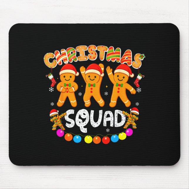 Christmas Squad Funny Xmas Gingerbread Family Matc Mouse Mat (Front)