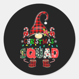 Christmas Squad Funny Xmas Gnome Family Matching P Classic Round Sticker