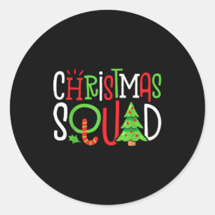 Christmas Squad Funny Xmas Tree Family Matching Pa Classic Round Sticker
