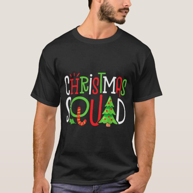 Christmas Squad Funny Xmas Tree Family Matching Pa T-Shirt (Front)