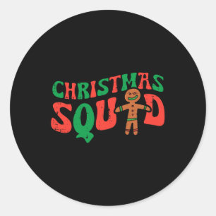 Christmas Squad Gingerbread Xmas Family Crew Men W Classic Round Sticker