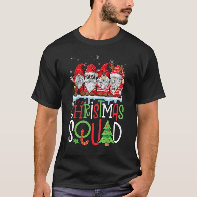Christmas Squad Gnomes Buffalo Plaid Red Family Ma T-Shirt (Front)