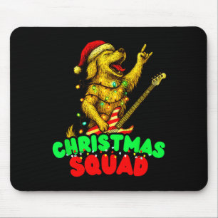 Christmas Squad Golden Retriever Dog Playing Guita Mouse Mat