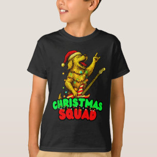 Christmas Squad Golden Retriever Dog Playing Guita T-Shirt