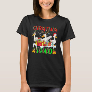 Christmas Squad Leopard Three Santa Reindeer Elf D T-Shirt