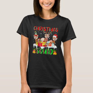 Christmas Squad Leopard Three Santa Reindeer Elf F T-Shirt