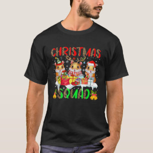 Christmas Squad Leopard Three Santa Reindeer Elf H T-Shirt