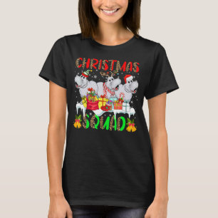 Christmas Squad Leopard Three Santa Reindeer Elf H T-Shirt