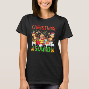Christmas Squad Leopard Three Santa Reindeer Elf M T-Shirt