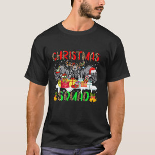Christmas Squad Leopard Three Santa Reindeer Elf R T-Shirt