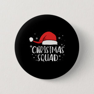 Christmas Squad Light Red Santa Hat Family Matchin 6 Cm Round Badge